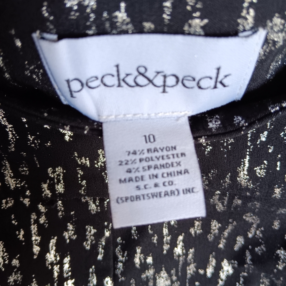 Peck & Peck Black Pants with Silver Pattern NWT - Picture 7 of 8